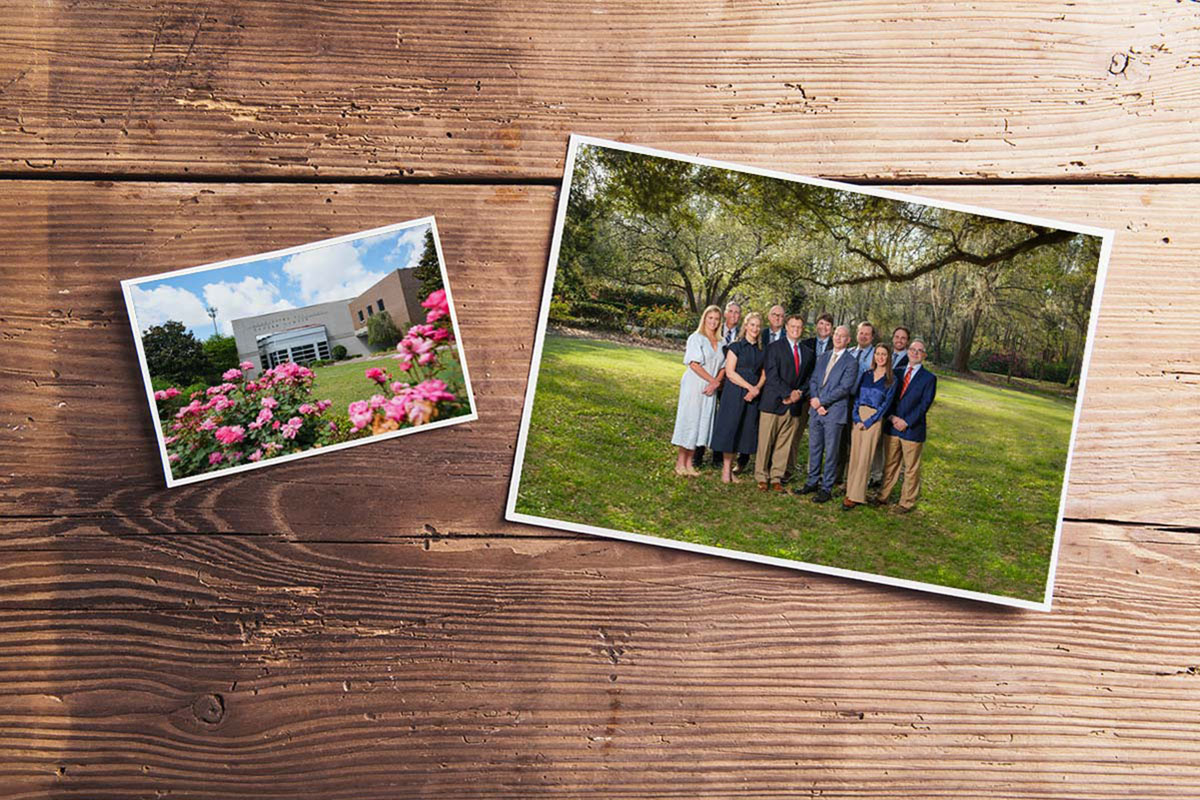 Charleston Oncology Photography Printed photographs of the Charleston Oncology building exterior and its provider team outdoors