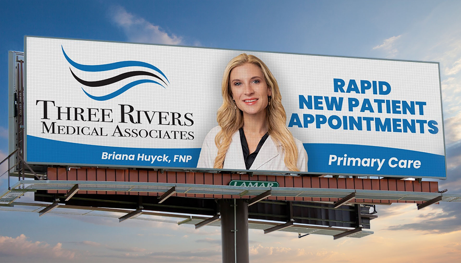 Three Rivers Digital Billboard Three Rivers Medical Associates billboard advertising rapid new patient primary care appointments